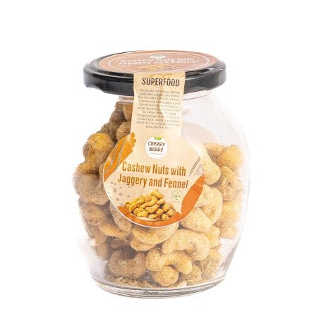 Cherry Berry Cashew Nuts with Jaggery & Fennel