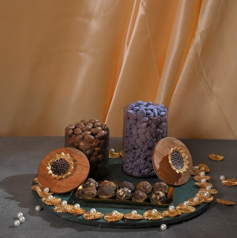 Myraa artisans preparing a gift platter